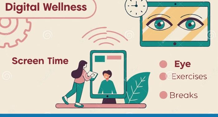 Digital Wellness Infographic For Screen Time And Eye Health Generative ...